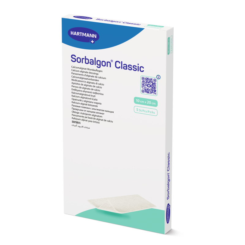Sorbalgon - Pansament din fibre de alginat de calciu - 10 x 20 cm - 5 buc