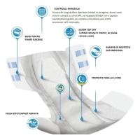 Delta Slip L3 - Scutece incontinenta adulti cu absorbtie 3200 ml - 22 buc