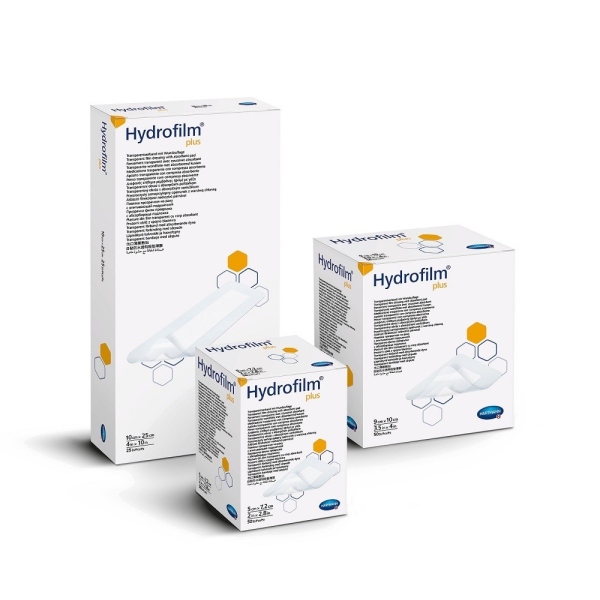 Hydrofilm Plus - Plasturi transparenti cu corp absorbant - 5 x 7.2 cm - 50 buc