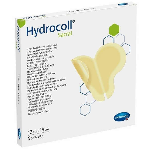 Hydrocoll Sacral - Pansament hidrocoloidal absorbant - 12 x 18 cm - 5 buc