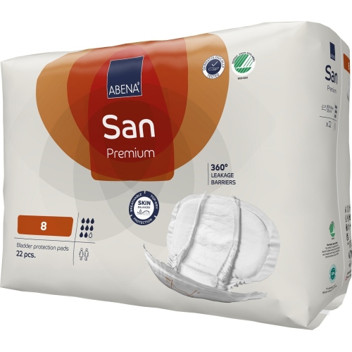 Abena San - 8 - Premium, Absorbante anatomice incontinenta - 2500 ml - 22 buc