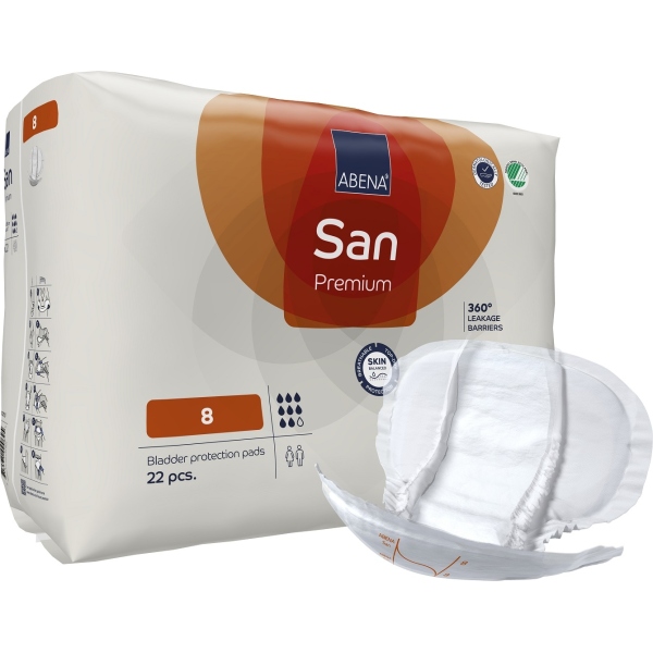 Abri San - 8 - Premium, Absorbante anatomice incontinenta - 2500 ml - 22 buc