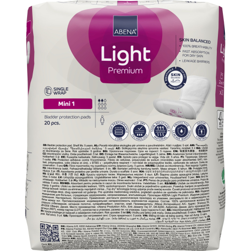 Abena Light Mini 1 - Absorbante anatomice - 180 ml - 20 buc